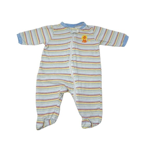 Baby Boy's 3 Sleepers - Grey, Grey & White and Blue w/ Stripes - Size 0-3 Month‎ - Picture 4 of 9